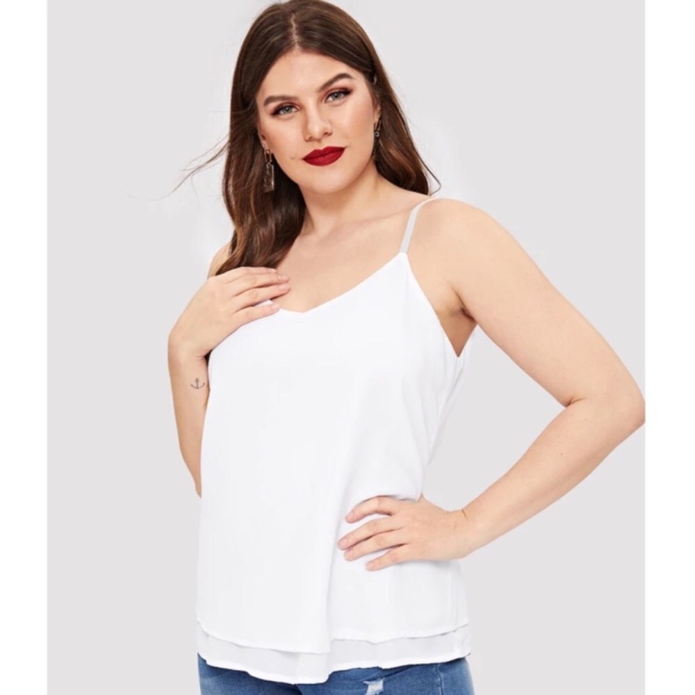 PLUS SIZE | White Camisole Blouse 👚